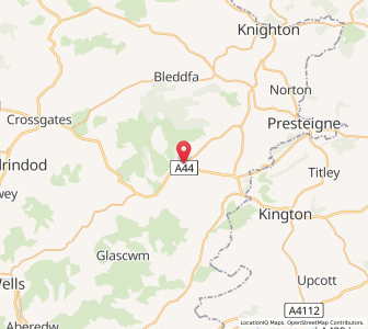 Map of New Radnor, WalesWales