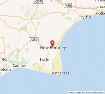 Map of New Romney, EnglandEngland