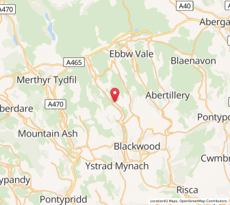 Map of New Tredegar, WalesWales