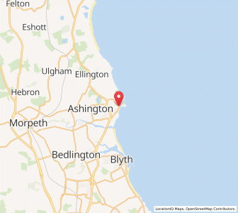 Map of Newbiggin-by-the-Sea, EnglandEngland