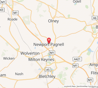 Map of Newport Pagnell, EnglandEngland