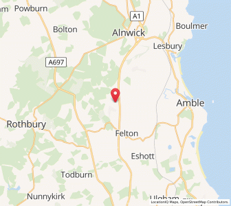 Map of Newton on the Moor, EnglandEngland