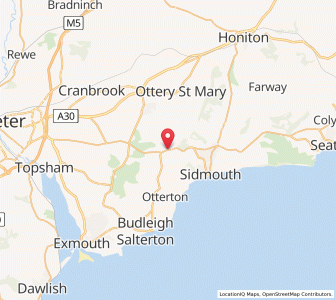 Map of Newton Poppleford, EnglandEngland