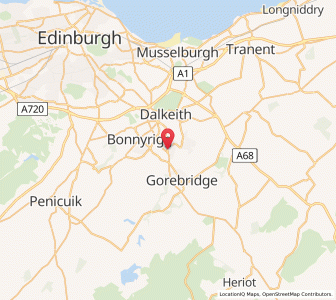 Map of Newtongrange, ScotlandScotland