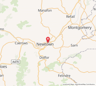 Map of Newtown, WalesWales