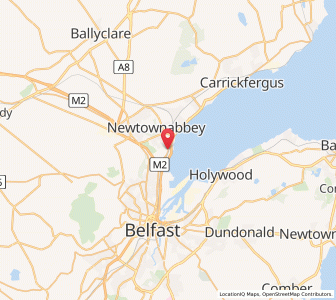 Map of Newtownabbey, Northern IrelandNorthern Ireland