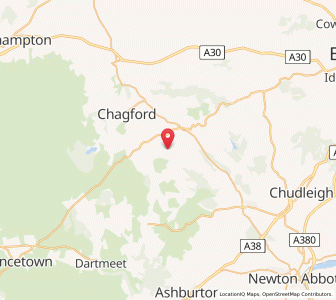 Map of North Bovey, EnglandEngland