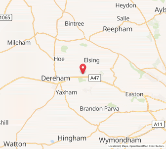 Map of North Tuddenham, EnglandEngland