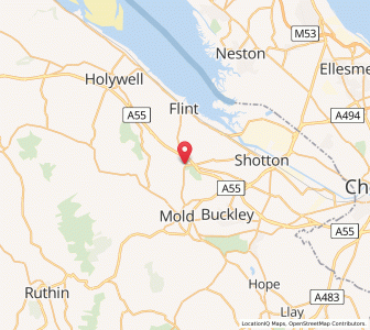 Map of Northop, WalesWales