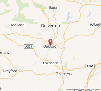 Map of Oakford, EnglandEngland