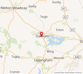 Map of Oakham, EnglandEngland