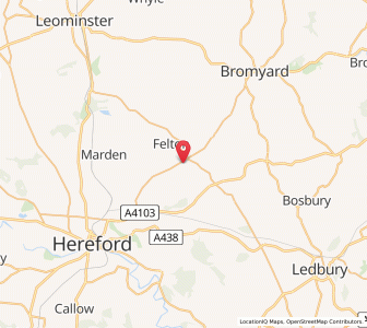 Map of Ocle Pychard, EnglandEngland