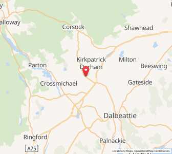 Map of Old Bridge of Urr, ScotlandScotland