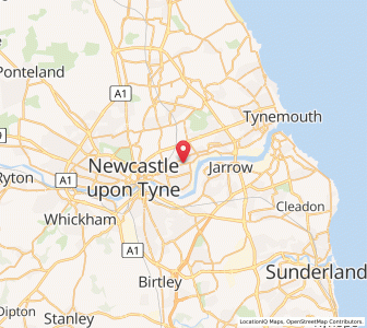 Map of Old Walker, EnglandEngland