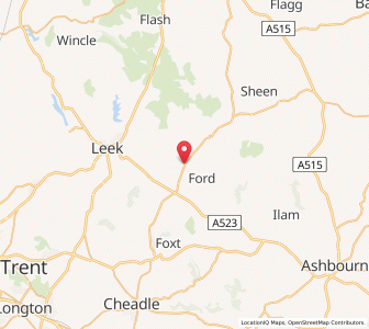 Map of Onecote, EnglandEngland