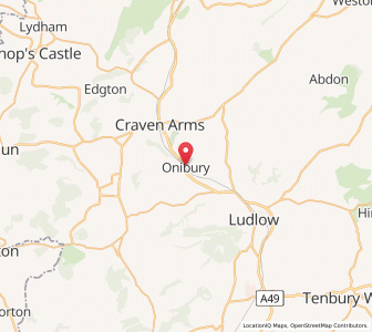 Map of Onibury, EnglandEngland