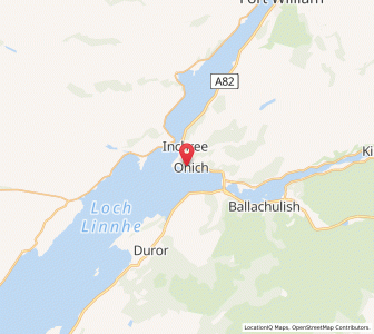 Map of Onich, ScotlandScotland