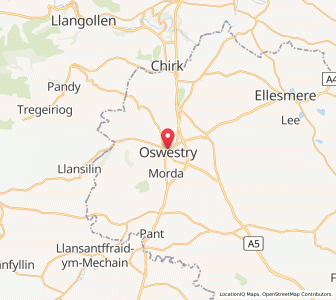 Map of Oswestry, EnglandEngland
