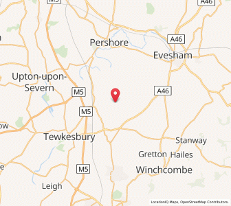 Map of Overbury, EnglandEngland