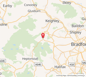 Map of Oxenhope, EnglandEngland