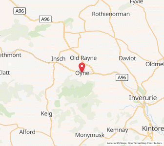 Map of Oyne, ScotlandScotland