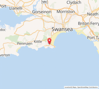 Map of Oystermouth, WalesWales