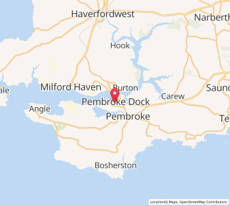 Map of Pembroke Dock, WalesWales