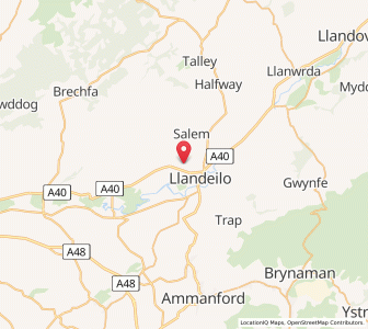 Map of Pen-y-banc, WalesWales