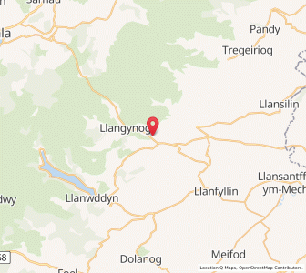 Map of Pen-y-bont-fawr, WalesWales