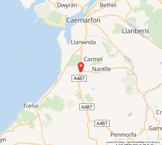 Map of Pen-y-groes, WalesWales