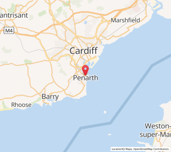 Map of Penarth, WalesWales
