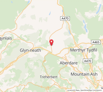 Map of Penderyn, WalesWales