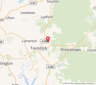 Map of Petertavy, EnglandEngland