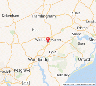 Map of Pettistree, EnglandEngland