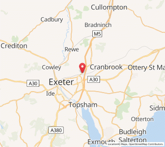 Map of Pinhoe, EnglandEngland