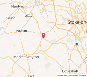 Map of Pipe Gate, EnglandEngland