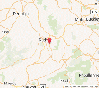 Map of Plas-Llanrhydd, WalesWales