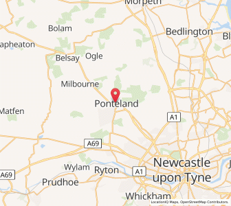 Map of Ponteland, EnglandEngland