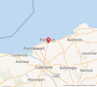 Map of Portrush, Northern IrelandNorthern Ireland