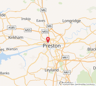 Map of Preston, EnglandEngland