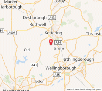 Map of Pytchley, EnglandEngland