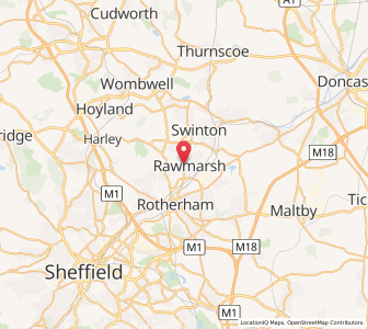 Map of Rawmarsh, EnglandEngland