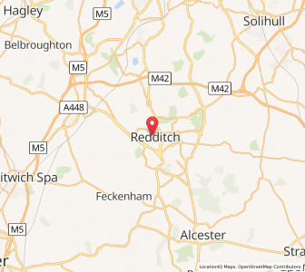 Map of Redditch, EnglandEngland