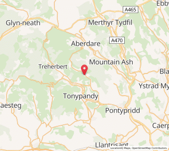 Map of Rhondda, WalesWales