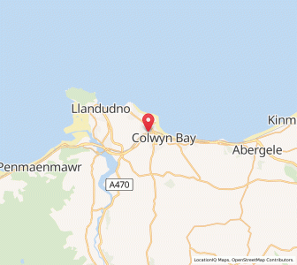 Map of Rhos-on-Sea, WalesWales