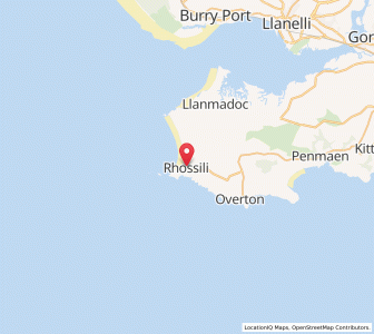 Map of Rhossili, WalesWales
