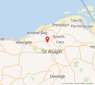 Map of Rhuddlan, WalesWales