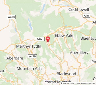 Map of Rhymney, WalesWales