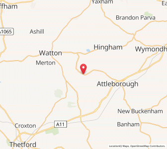 Map of Rockland Saint Peter, EnglandEngland