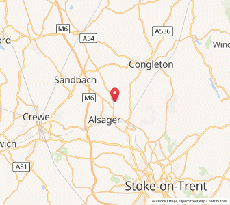 Map of Rode Heath, EnglandEngland